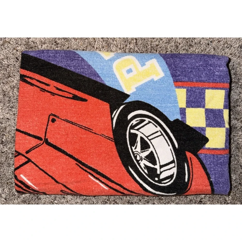 Vintage Mattel Hot Wheels Hot‎ Cars Power Pistons Bath Towel 1998
